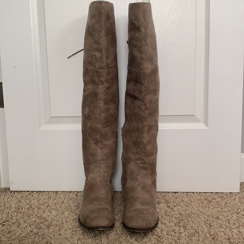 Rampage women’s thigh high taupe boots